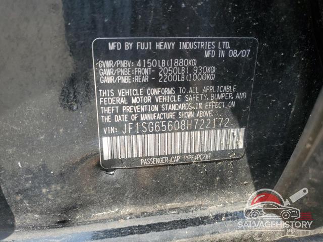 JF1SG65608H722172 2008 SUBARU FORESTER photo no. 12