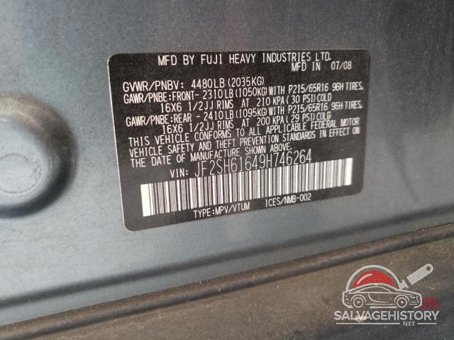 JF2SH61649H746264 2009 SUBARU FORESTER photo no. 13