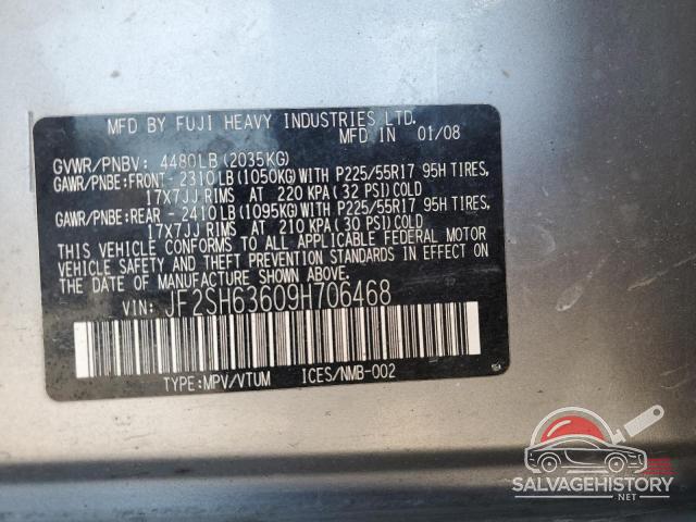 JF2SH63609H706468 2009 SUBARU FORESTER photo no. 14