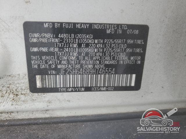 JF2SH64689H746554 2009 SUBARU FORESTER photo no. 13