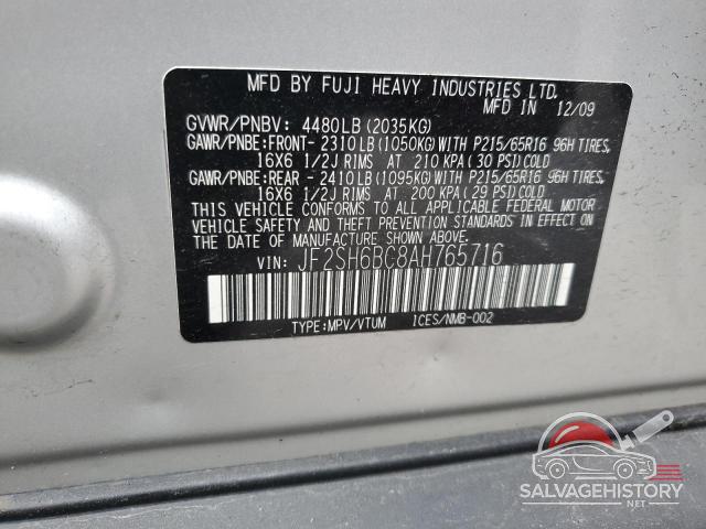 JF2SH6BC8AH765716 2010 SUBARU FORESTER photo no. 13