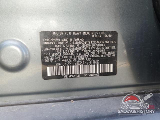 JF2SH6BC8AH791846 2010 SUBARU FORESTER photo no. 13