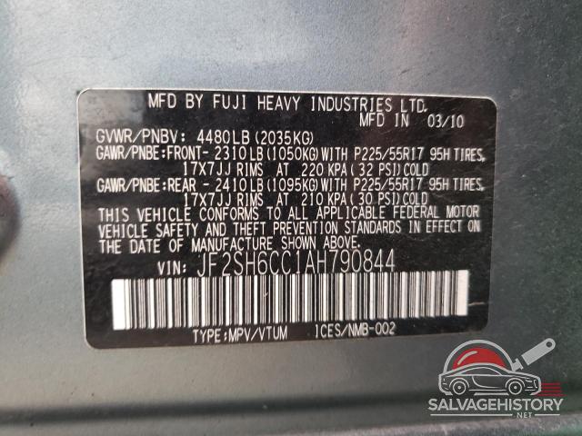 JF2SH6CC1AH790844 2010 SUBARU FORESTER photo no. 13