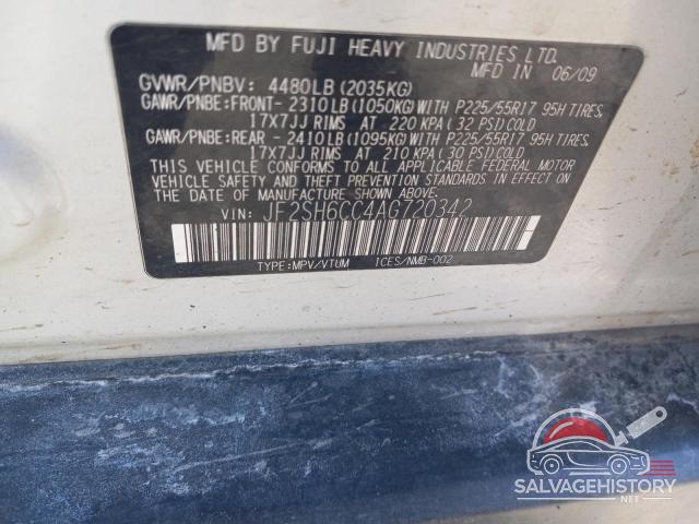 JF2SH6CC4AG720342 2010 SUBARU FORESTER photo no. 12