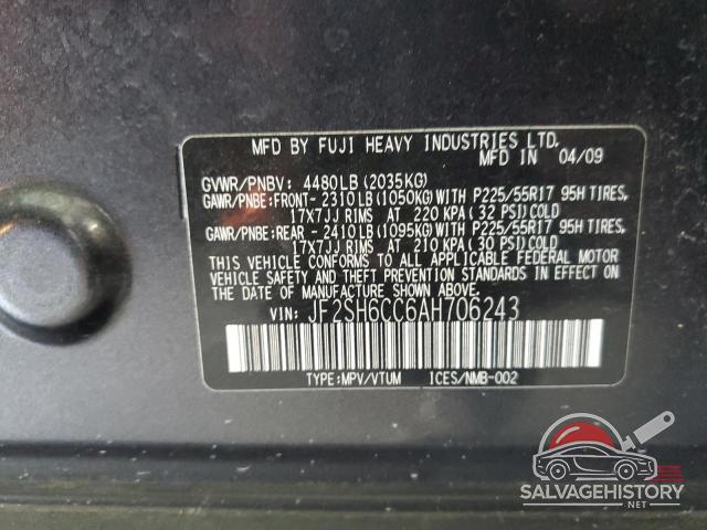 JF2SH6CC6AH706243 2010 SUBARU FORESTER photo no. 13