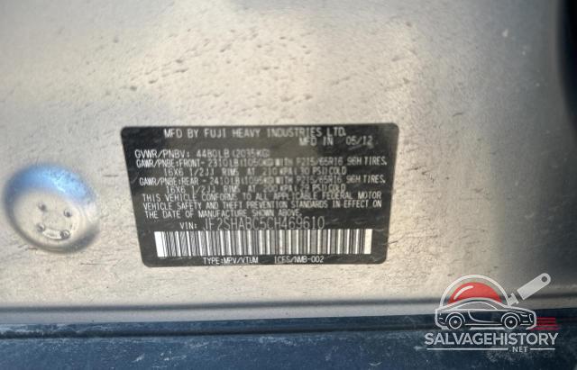 JF2SHABC5CH469610 2012 SUBARU FORESTER photo no. 10