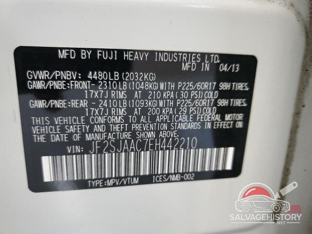 JF2SJAAC7EH442210 2014 SUBARU FORESTER photo no. 13