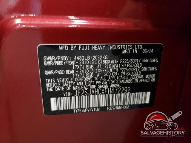 JF2SJAHCXFH472292 2015 SUBARU FORESTER photo no. 13