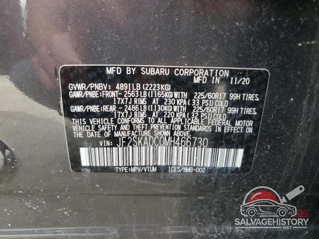 JF2SKADC0MH466730 2021 SUBARU FORESTER photo no. 12