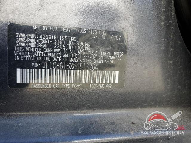 JF1GH616X8H813264 2008 SUBARU IMPREZA photo no. 12