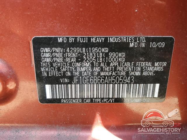JF1GE6B66AH505943 2010 SUBARU IMPREZA photo no. 12