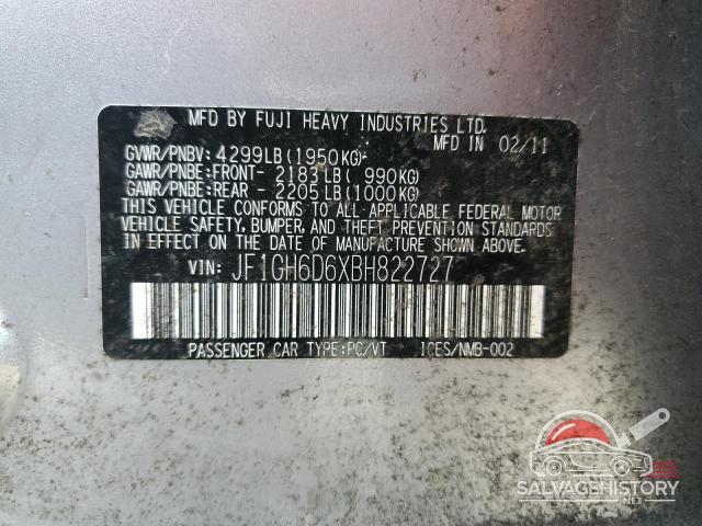 JF1GH6D6XBH822727 2011 SUBARU IMPREZA photo no. 12