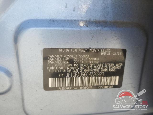 JF1GPAU66CH225923 2012 SUBARU IMPREZA photo no. 14