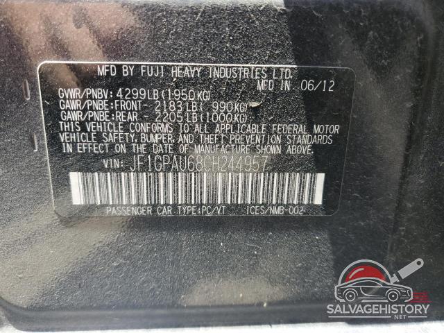 JF1GPAU68CH244957 2012 SUBARU IMPREZA photo no. 12