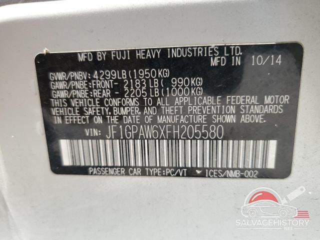 JF1GPAW6XFH205580 2015 SUBARU IMPREZA photo no. 12