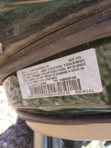 4S3BH675537643896 2003 SUBARU LEGACY photo no. 12