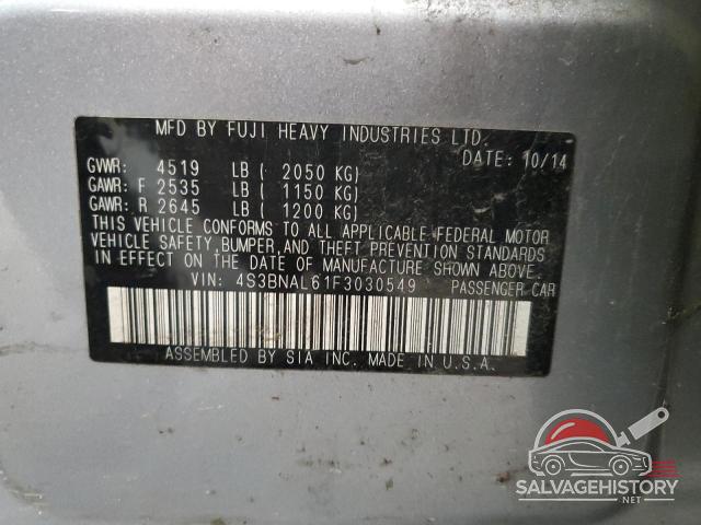 4S3BNAL61F3030549 2015 SUBARU LEGACY photo no. 12