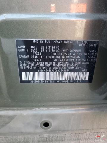 4S4BSACC8H3244094 2017 SUBARU OUTBACK photo no. 14