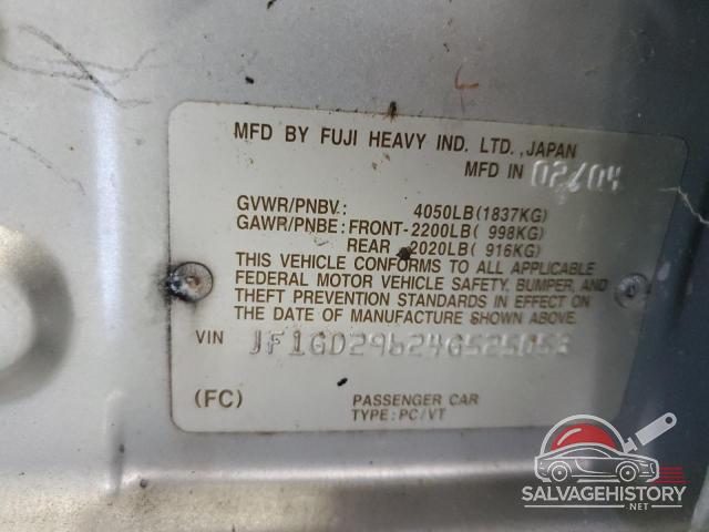 JF1GD29624G525053 2004 SUBARU WRX photo no. 12