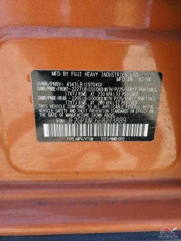 JF2GPAWC6E8273889 2014 SUBARU XV photo no. 13