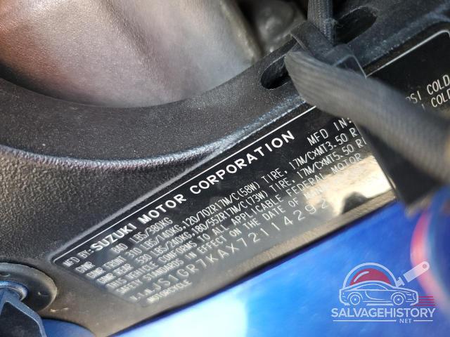 JS1GR7KAX72114292 2007 SUZUKI GSXR750 photo no. 8