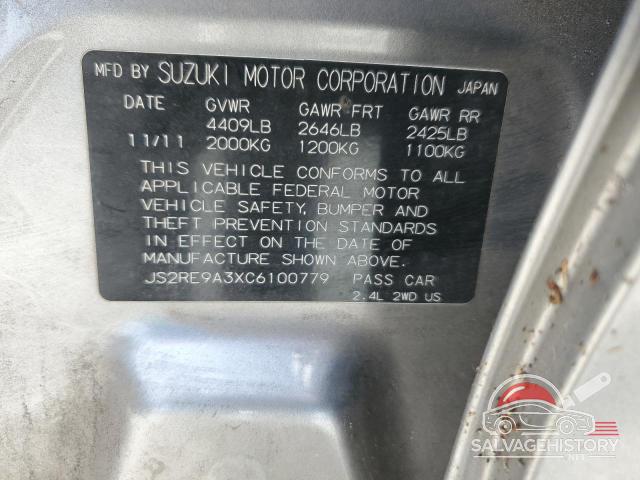 JS2RE9A3XC6100779 2012 SUZUKI KIZASHI photo no. 12