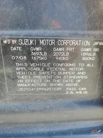 JS2YC412996201039 2009 SUZUKI SX4 photo no. 12