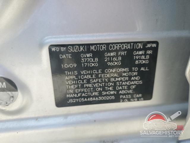 JS2YC5A48A6300205 2010 SUZUKI SX4 photo no. 12