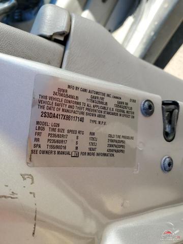 2S3DA417X86117140 2008 SUZUKI XL7 photo no. 12