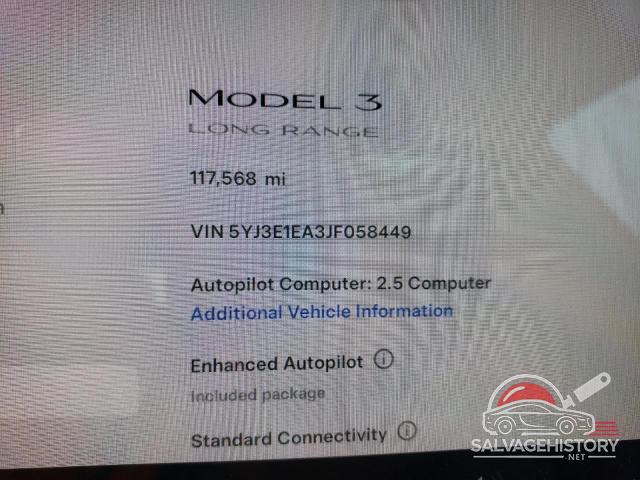 5YJ3E1EA3JF058449 2018 TESLA MODEL 3 photo no. 9