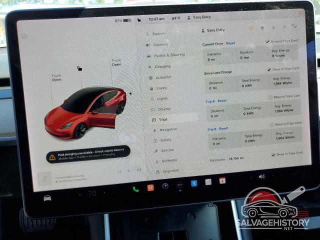 5YJ3E1EB1KF432907 2019 TESLA MODEL 3 photo no. 9