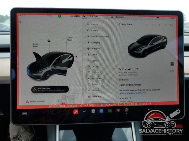 5YJ3E1EBXLF616406 2020 TESLA MODEL 3 photo no. 9