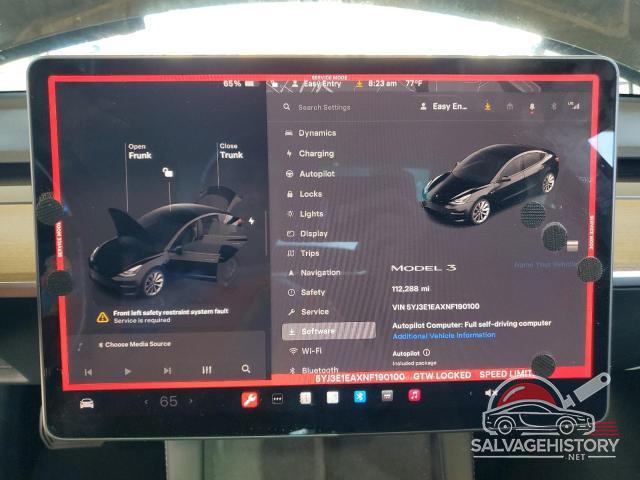 5YJ3E1EAXNF190100 2022 TESLA MODEL 3 photo no. 9