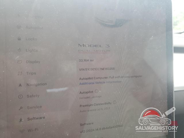 5YJ3E1EC7NF163258 2022 TESLA MODEL 3 photo no. 9