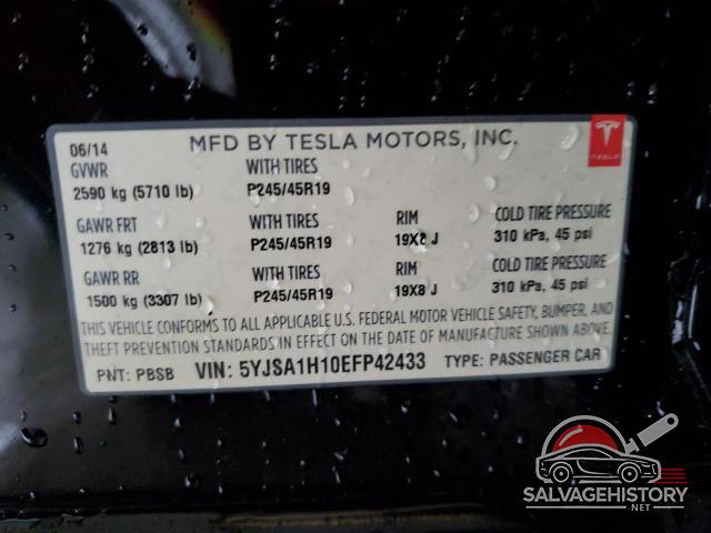 5YJSA1H10EFP42433 2014 TESLA MODEL S photo no. 12