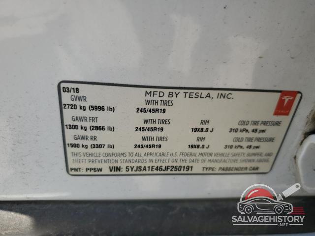 5YJSA1E46JF250191 2018 TESLA MODEL S photo no. 12