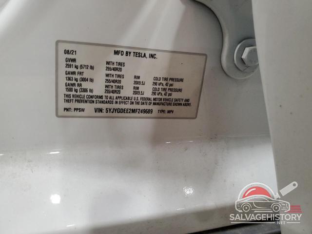 5YJYGDEE2MF249689 2021 TESLA MODEL Y photo no. 13
