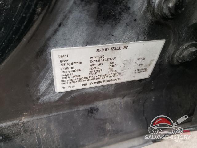 5YJYGDEF4MF209476 2021 TESLA MODEL Y photo no. 13