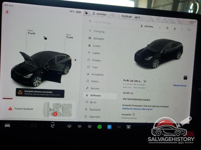 7SAYGDEEXNF332260 2022 TESLA MODEL Y photo no. 9