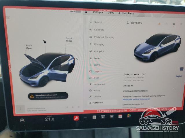 7SAYGDEE1PA024376 2023 TESLA MODEL Y photo no. 9