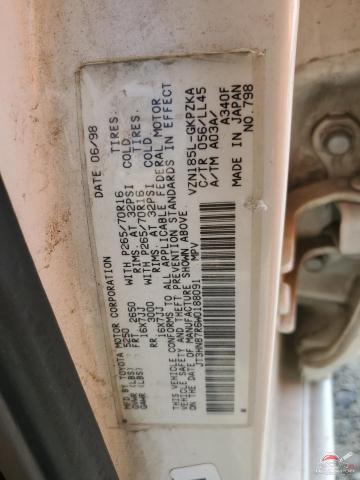 JT3HN87R6W0188091 1998 TOYOTA 4RUNNER photo no. 13