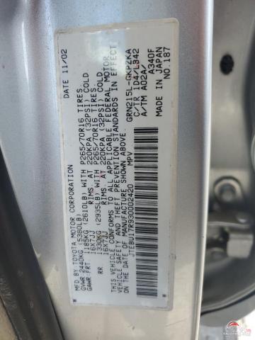 JTEBU17R930002420 2003 TOYOTA 4RUNNER photo no. 13
