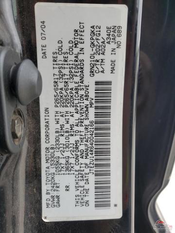 JTEZU14R640042166 2004 TOYOTA 4RUNNER photo no. 13