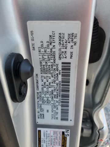 JTEZU14RX50054905 2005 TOYOTA 4RUNNER photo no. 13