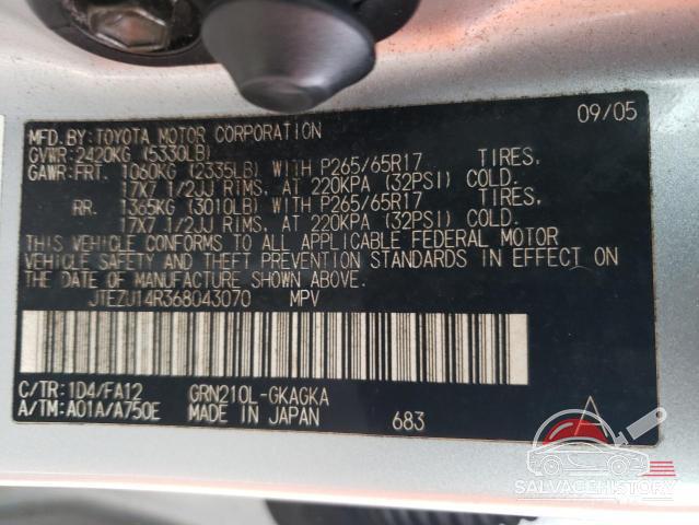 JTEZU14R368043070 2006 TOYOTA 4RUNNER photo no. 13