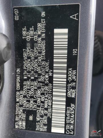 JTEBU14R870119769 2007 TOYOTA 4RUNNER photo no. 13