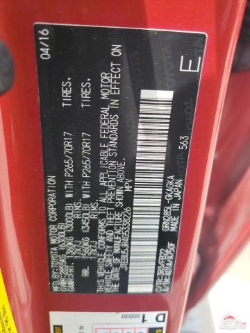 JTEBU5JR4G5338226 2016 TOYOTA 4RUNNER photo no. 13