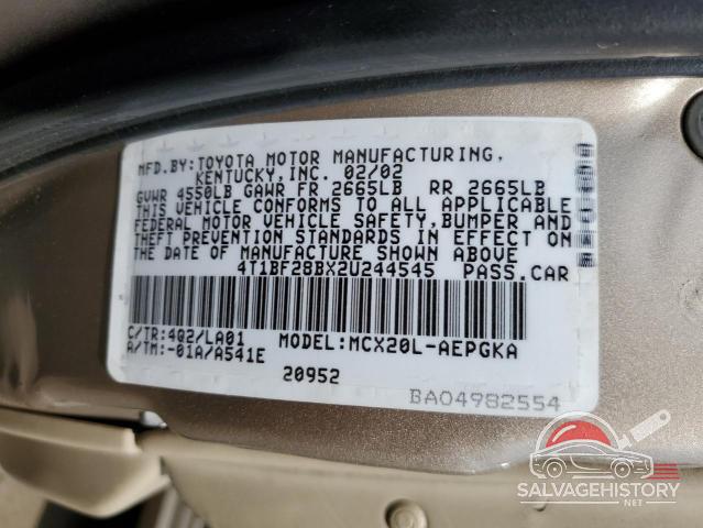 4T1BF28BX2U244545 2002 TOYOTA AVALON photo no. 12