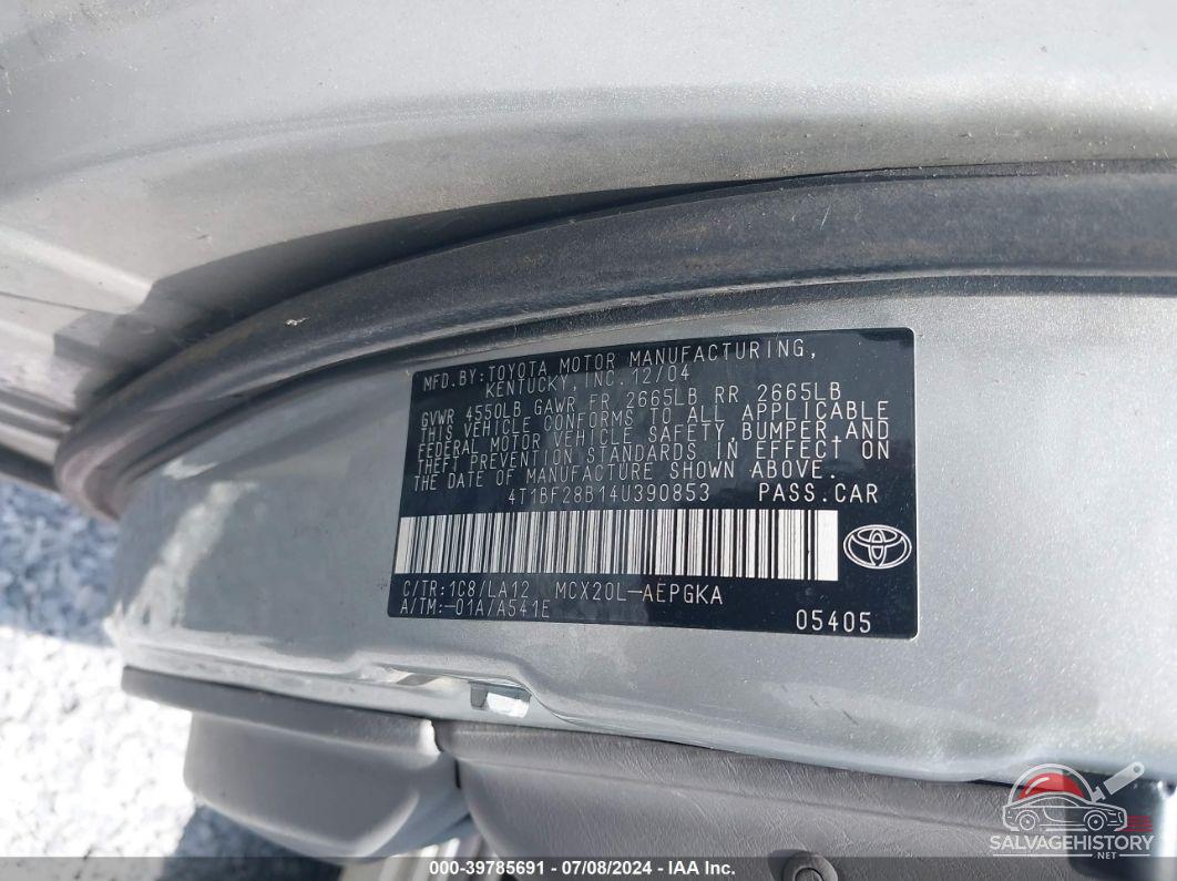 4T1BF28B14U390853 2004 TOYOTA AVALON photo no. 9