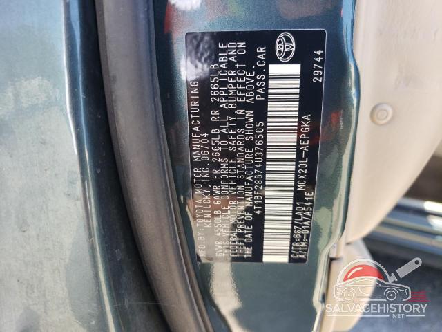 4T1BF28B74U376505 2004 TOYOTA AVALON photo no. 12